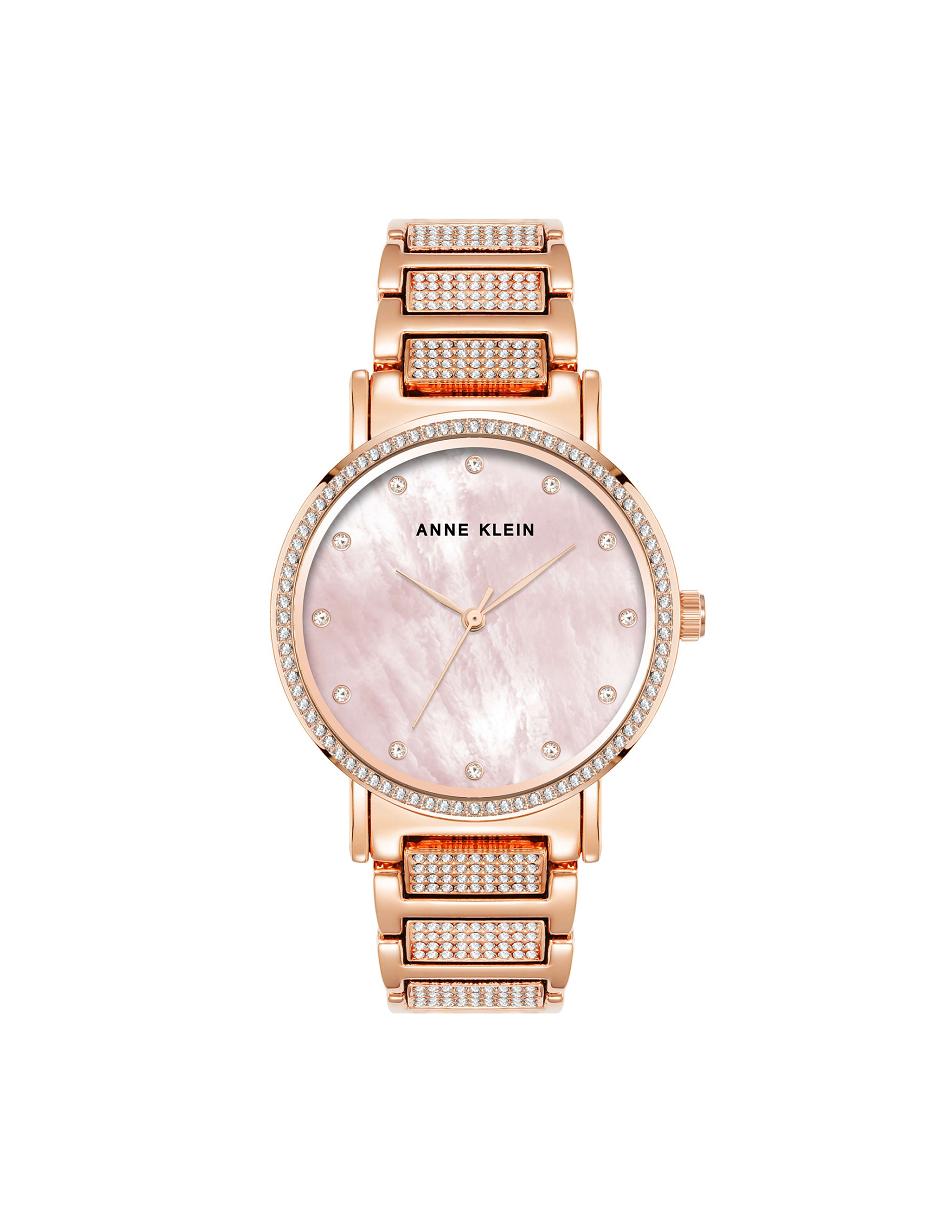 Les métaux Anne Klein Mother of Pearl Crystal Accented Bracelet Watch   | HCR-1582896